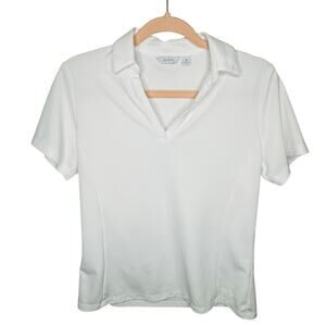 Lady Hagen Golf Polo Short Sleeve V Neck White Size L Large